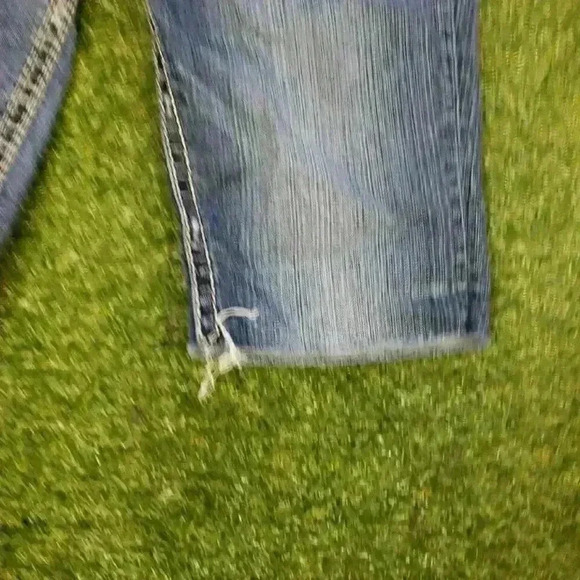 MEK DENIM USA Mykonos Distressed Blue Straight Leg Denim Short 30w - Picture 4 of 11